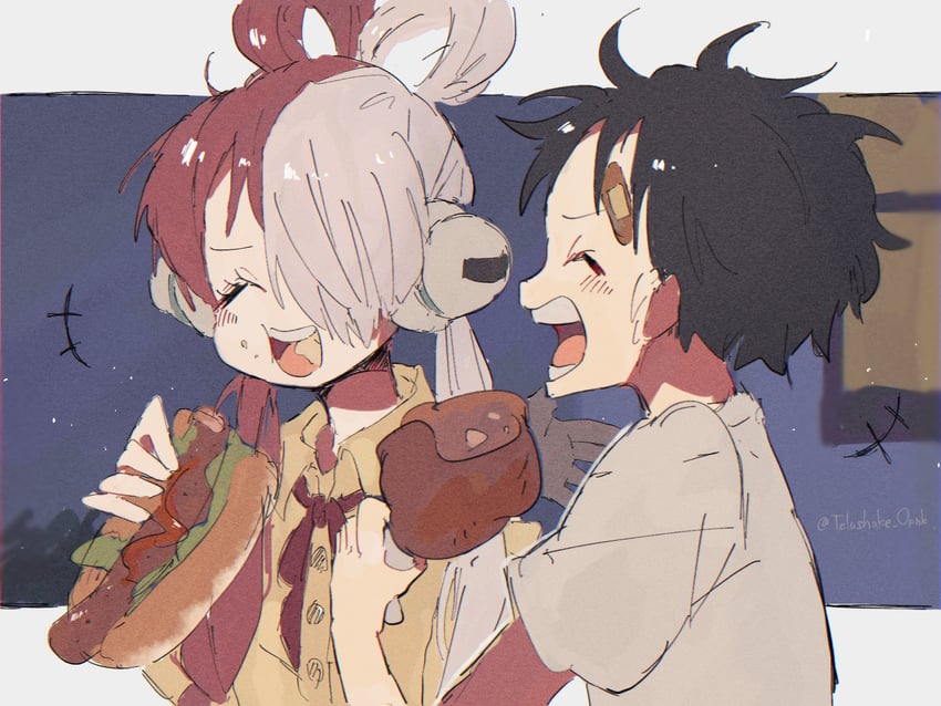 monkey d. luffy and uta (one piece and 1 more) drawn by telushake_opnk