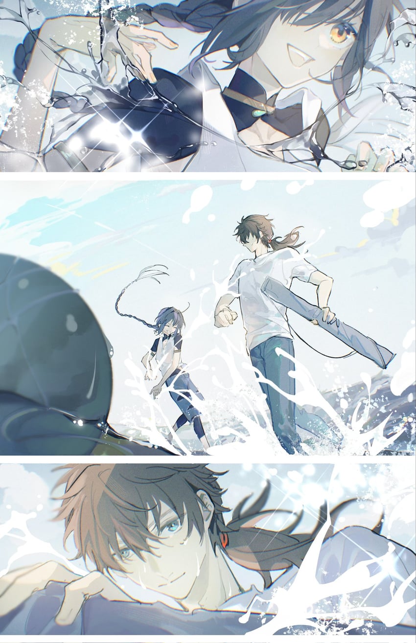 yamato takeru and miyamoto iori (fate and 2 more) drawn by 1651exbin