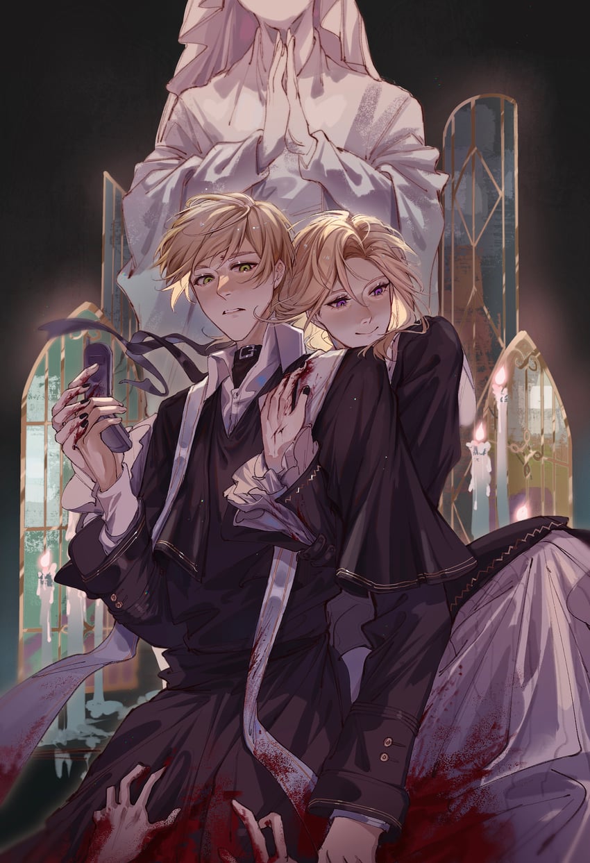 united kingdom and france (axis powers hetalia) drawn by icy_suluoluo