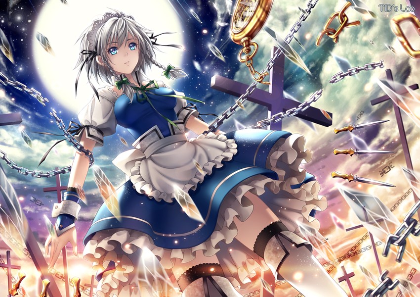 izayoi sakuya (touhou) drawn by tidsean