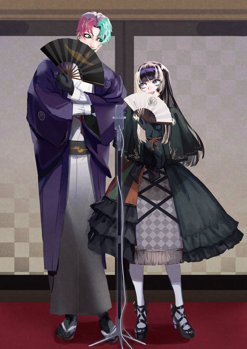 juufuutei raden and joe rikiichi (hololive and 2 more) drawn by murechika