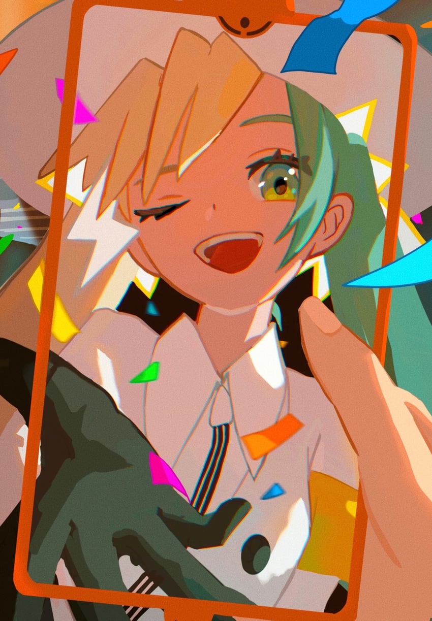 hatsune miku, rotom, rotom phone, and electric miku (pokemon and 2 more) drawn by nagomi_(_nagomi_)