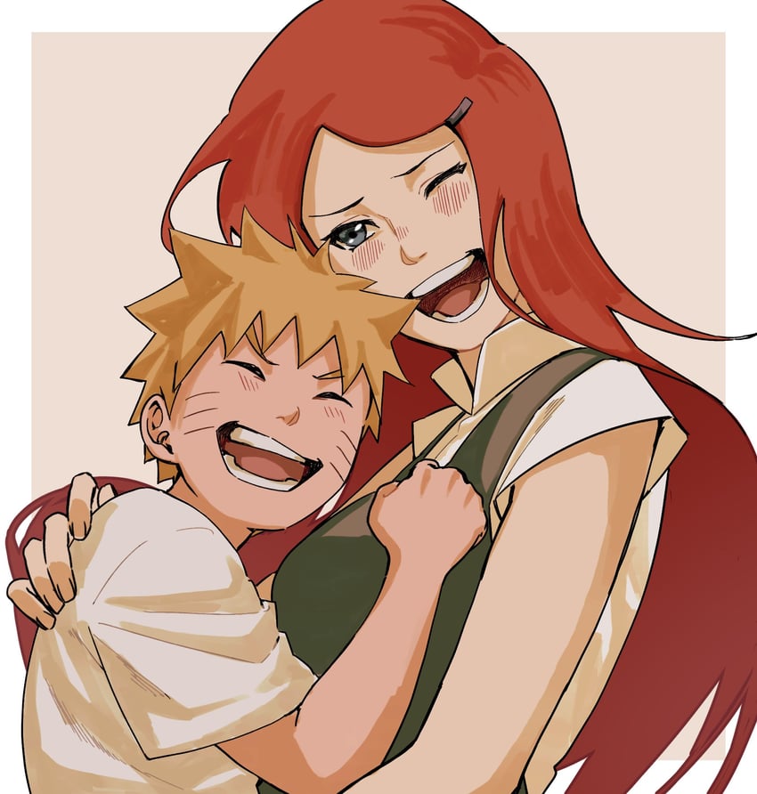 uzumaki naruto and uzumaki kushina (naruto) drawn by pnpk_1013