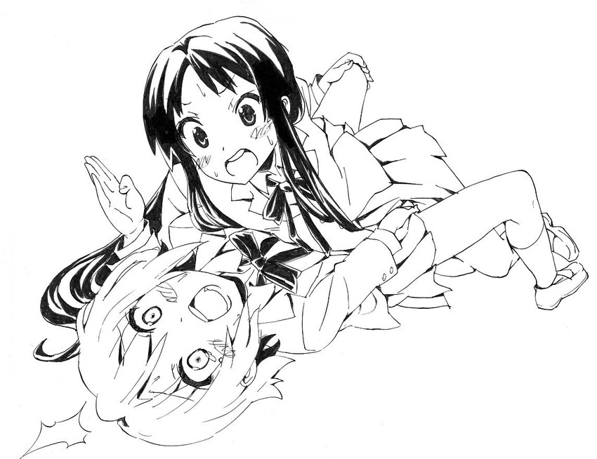 akiyama mio and tainaka ritsu (k-on!) drawn by nome_(nnoommee)
