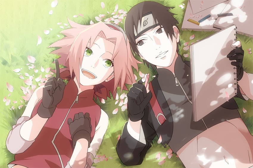 haruno sakura and sai (naruto and 1 more) drawn by ageha