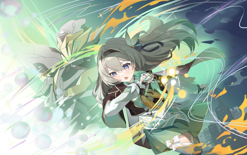 firefly and sam (honkai and 1 more) drawn by mogu_kinoko