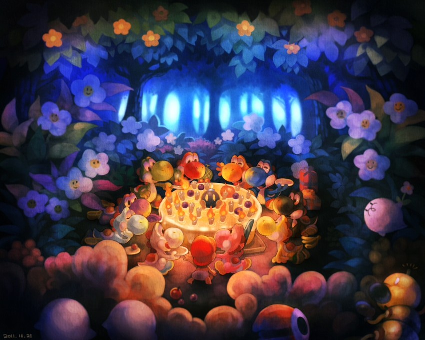 mario, boo, yoshi, shy guy, bob-omb, and 11 more (mario and 1 more) drawn by sui_(petit_comet)