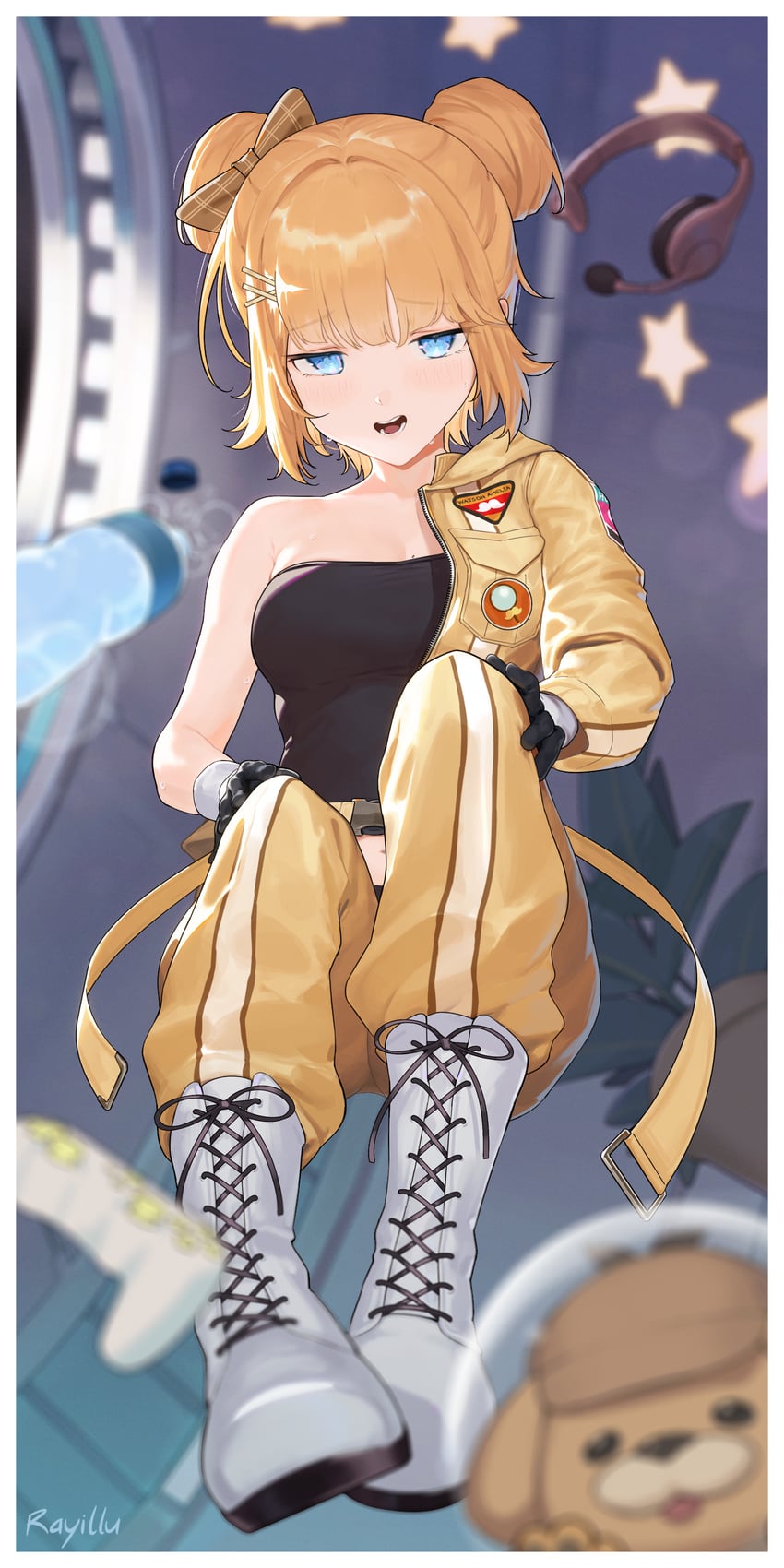 watson amelia (hololive and 1 more) drawn by rayillu
