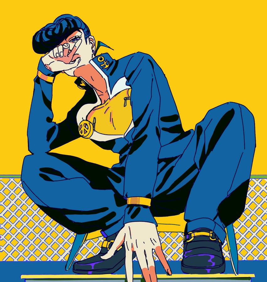 higashikata josuke (jojo no kimyou na bouken and 1 more) drawn by user_ftf4740