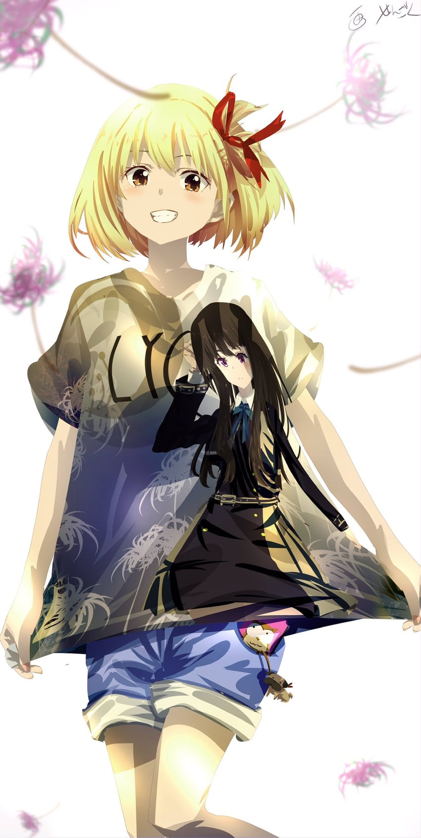 nishikigi chisato and inoue takina (lycoris recoil) drawn by sengoku_chidori