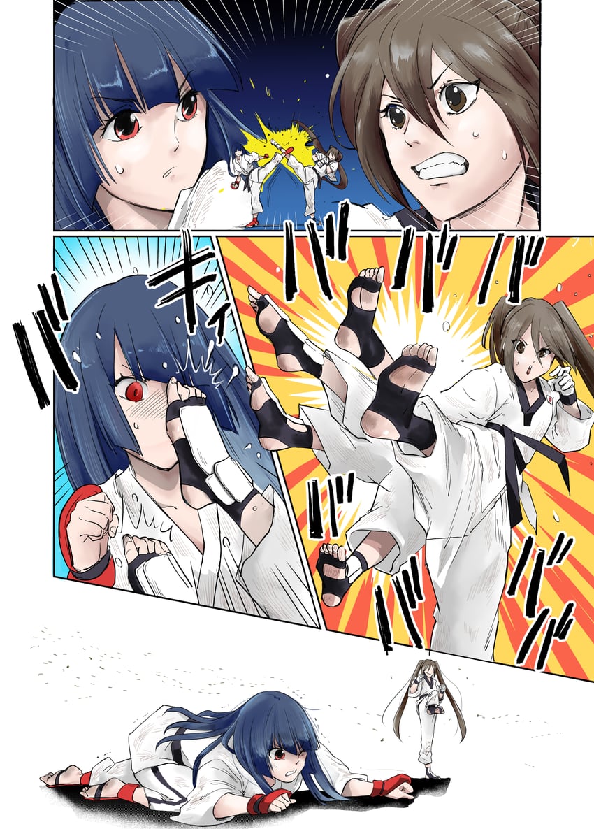 tatemoto shiori and himeno rina (original) drawn by nao_(user_yscg3873)