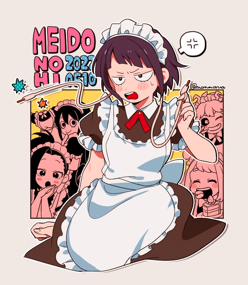 uraraka ochaco, asui tsuyu, yaoyorozu momo, ashido mina, jiro kyoka, and 1 more (boku no hero academia) drawn by mommorua