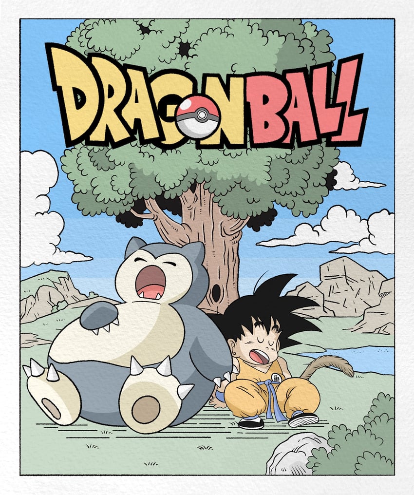 son goku and snorlax (pokemon and 1 more) drawn by wesatinthecar