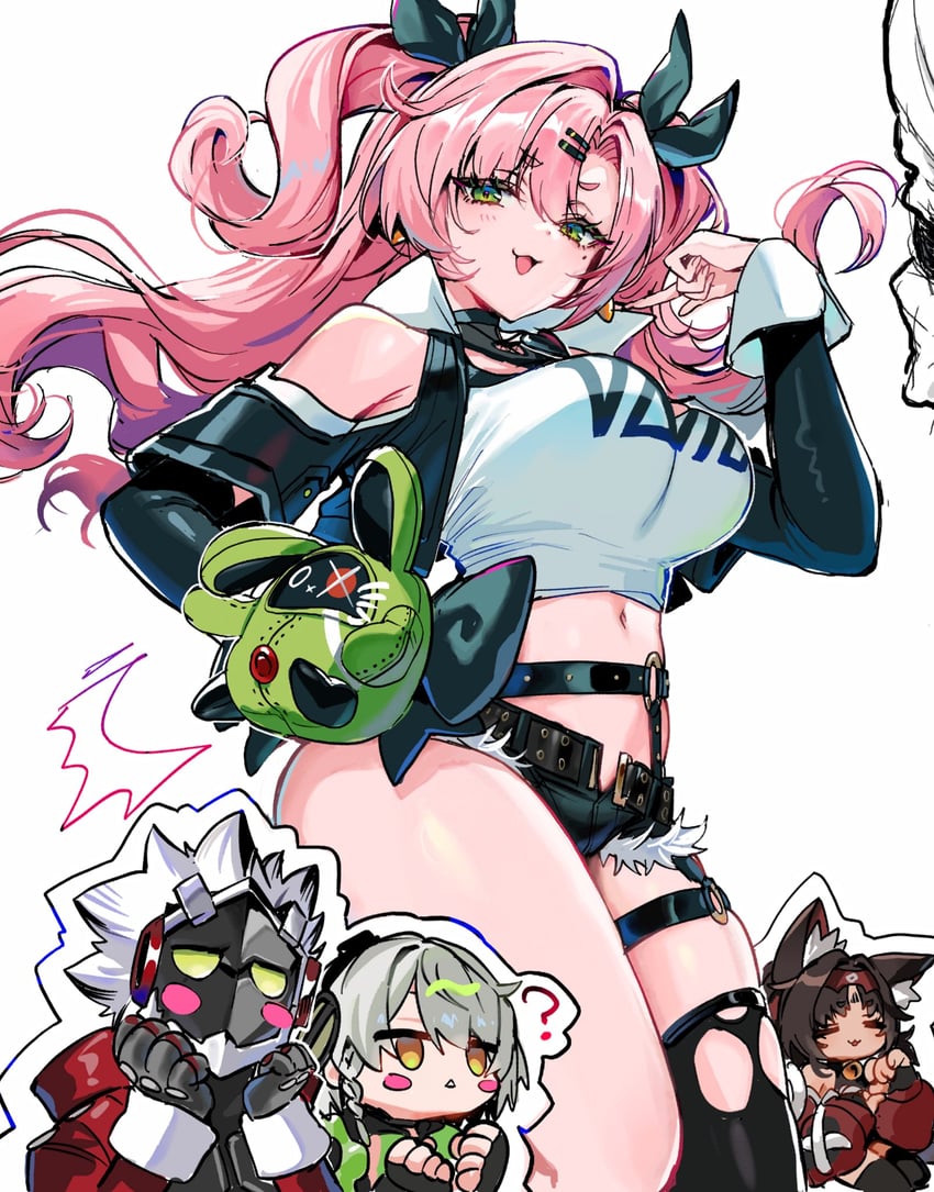 nicole demara, anby demara, amillion, nekomiya mana, and billy kid (zenless zone zero) drawn by shizakiya