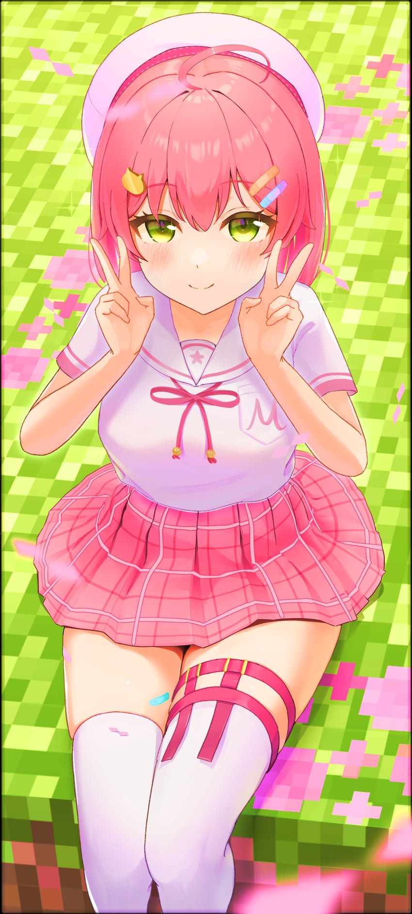 sakura miko (hololive and 1 more) drawn by keek_1114