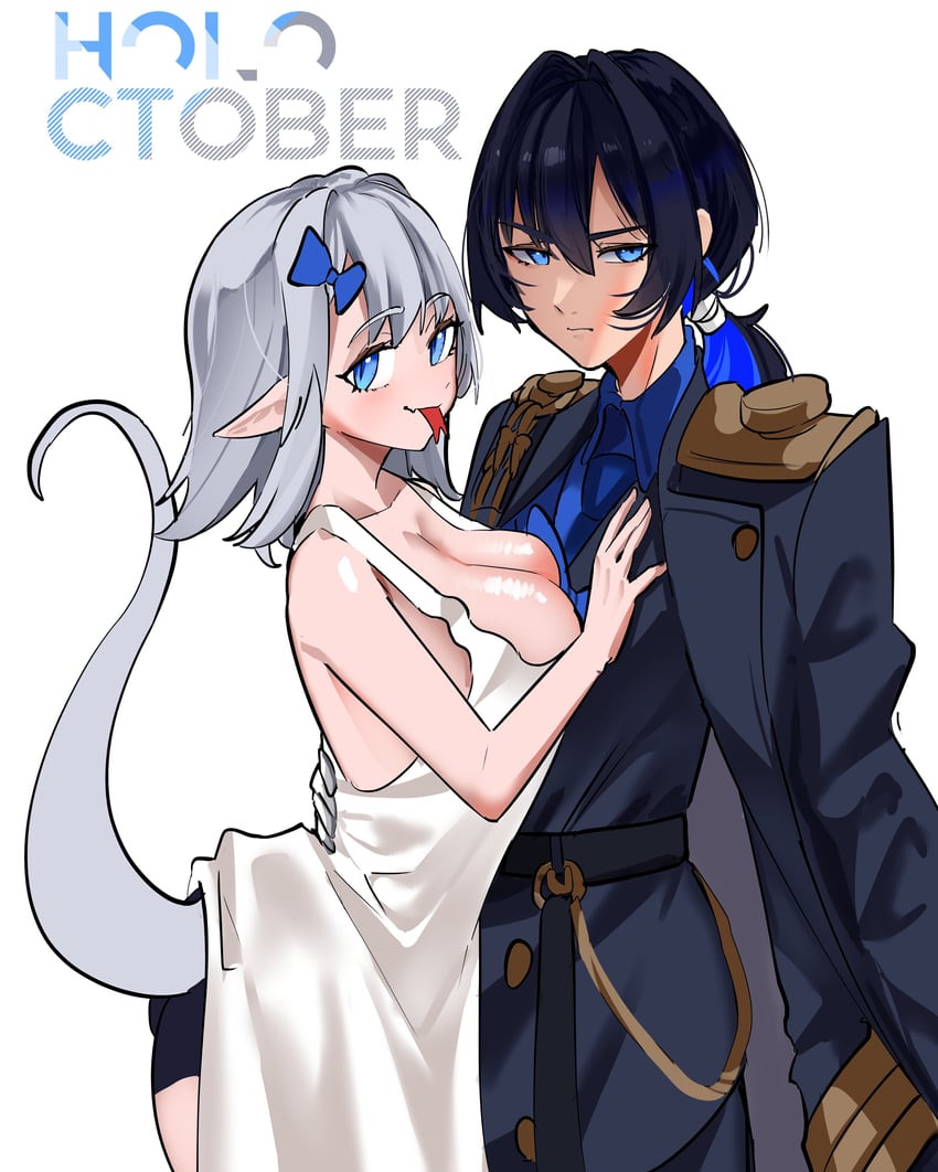 ouro kronii, boros, and ouro krono (hololive and 1 more) drawn by daaku_(koizumi_arata)