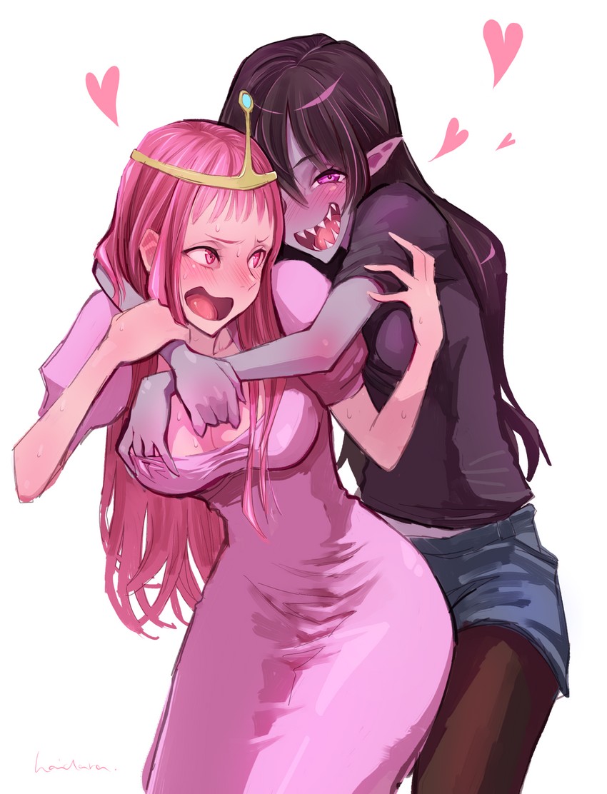 marceline abadeer and princess bonnibel bubblegum (adventure time) drawn by haidara