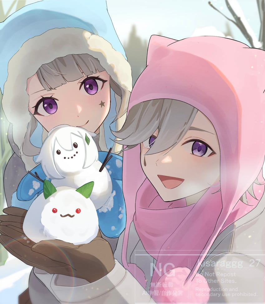 lynette and lyney (genshin impact) drawn by kisaragi_(kisaraggg_27)