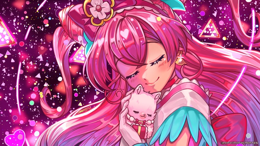 nagomi yui, cure precious, and kome-kome (precure and 1 more) drawn by inkfy