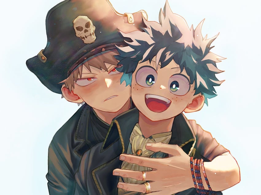 midoriya izuku and bakugou katsuki (boku no hero academia) drawn by uni_ssansyo
