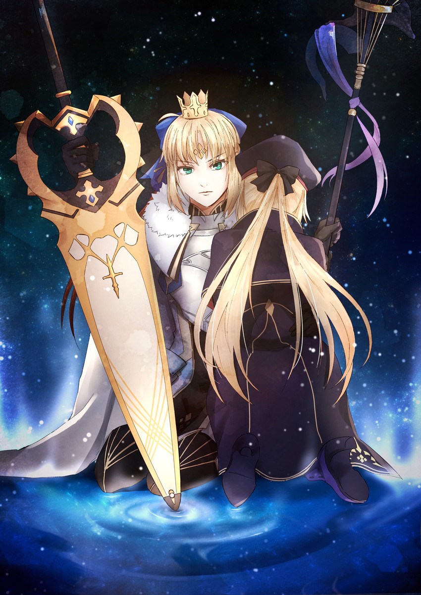 artoria pendragon and artoria caster (fate and 1 more) drawn by yamano_udumi