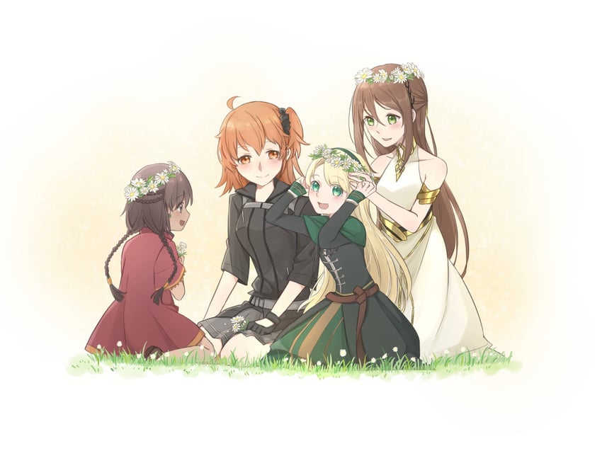 fujimaru ritsuka, adele, gerda, and asha (fate and 1 more) drawn by konsan_(shinonome_root3)
