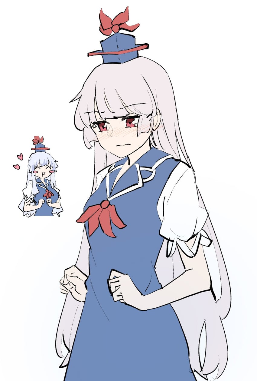 fujiwara no mokou and kamishirasawa keine (touhou) drawn by deetamu