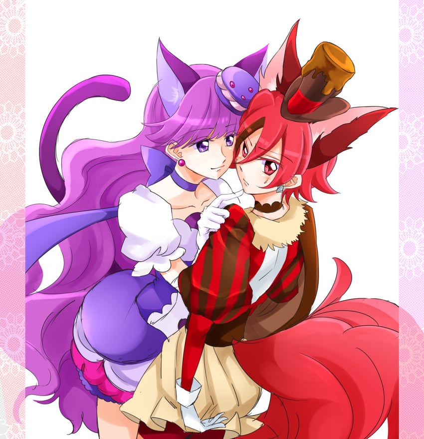 kotozume yukari, kenjou akira, cure macaron, and cure chocolat (precure and 1 more) drawn by komanana320