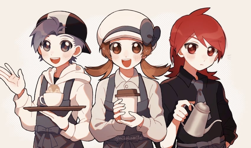 ethan, lyra, and silver (pokemon and 1 more) drawn by mikakami1e