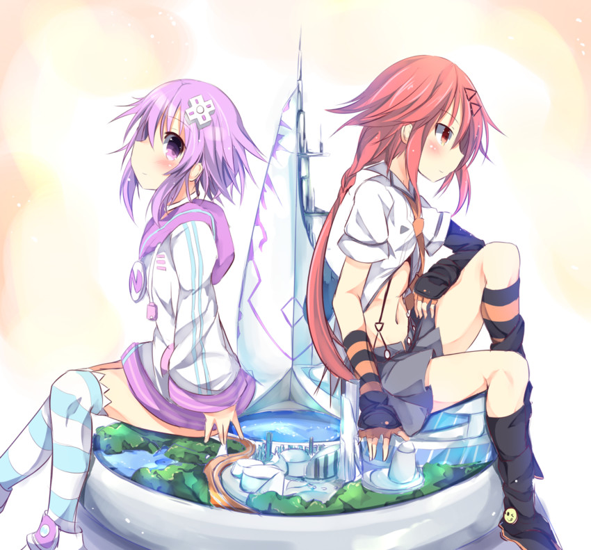 neptune and tennouboshi uzume (neptune and 1 more) drawn by hinata_yuu_(atelierhinata)