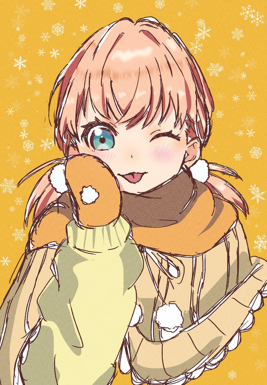 hinoshita kaho (love live! and 1 more) drawn by aqu_blue.
