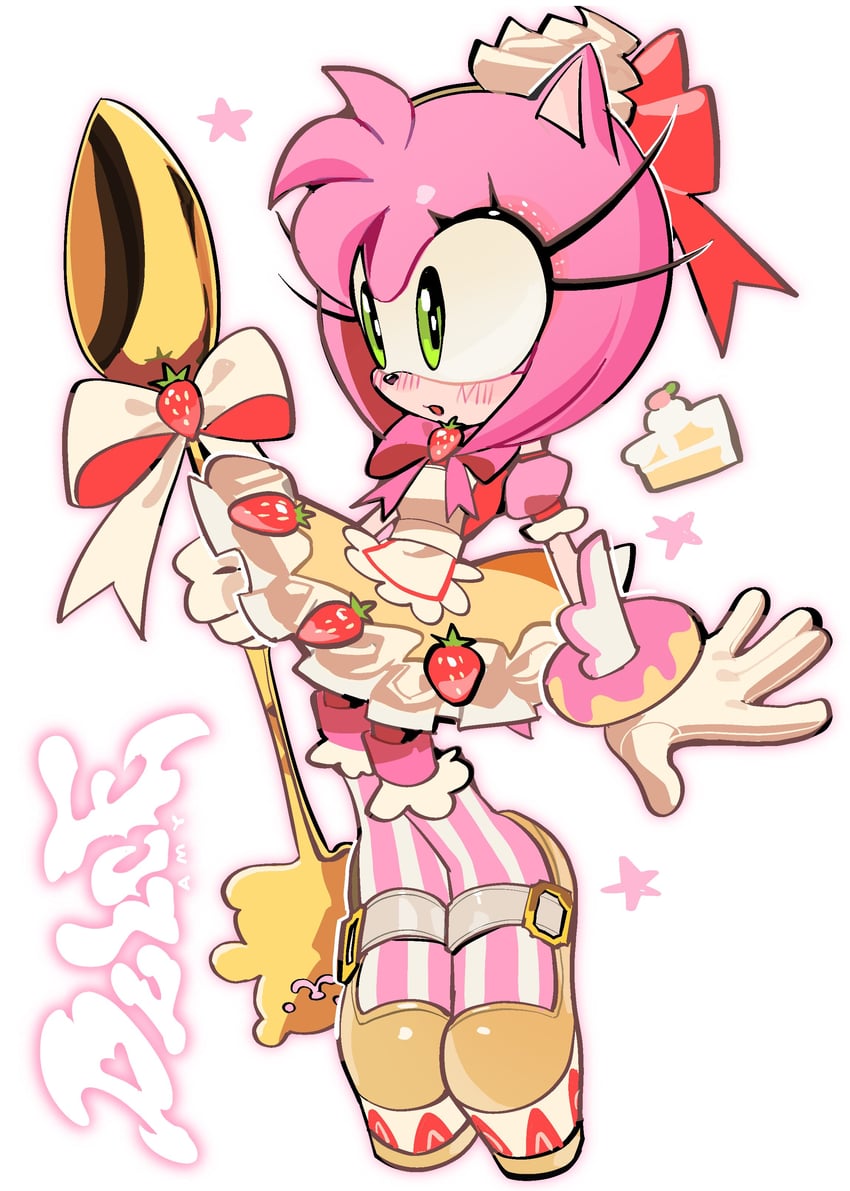 amy rose (sonic and 2 more) drawn by kosherea