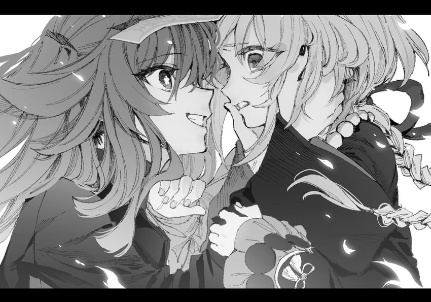 hu tao and qiqi (genshin impact) drawn by maki_keigo