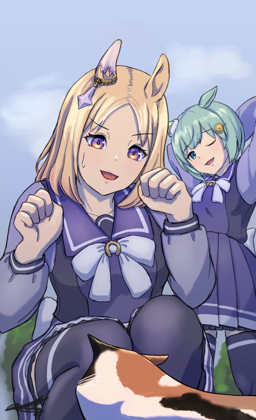seiun sky and narita top road (umamusume) drawn by tanasiso