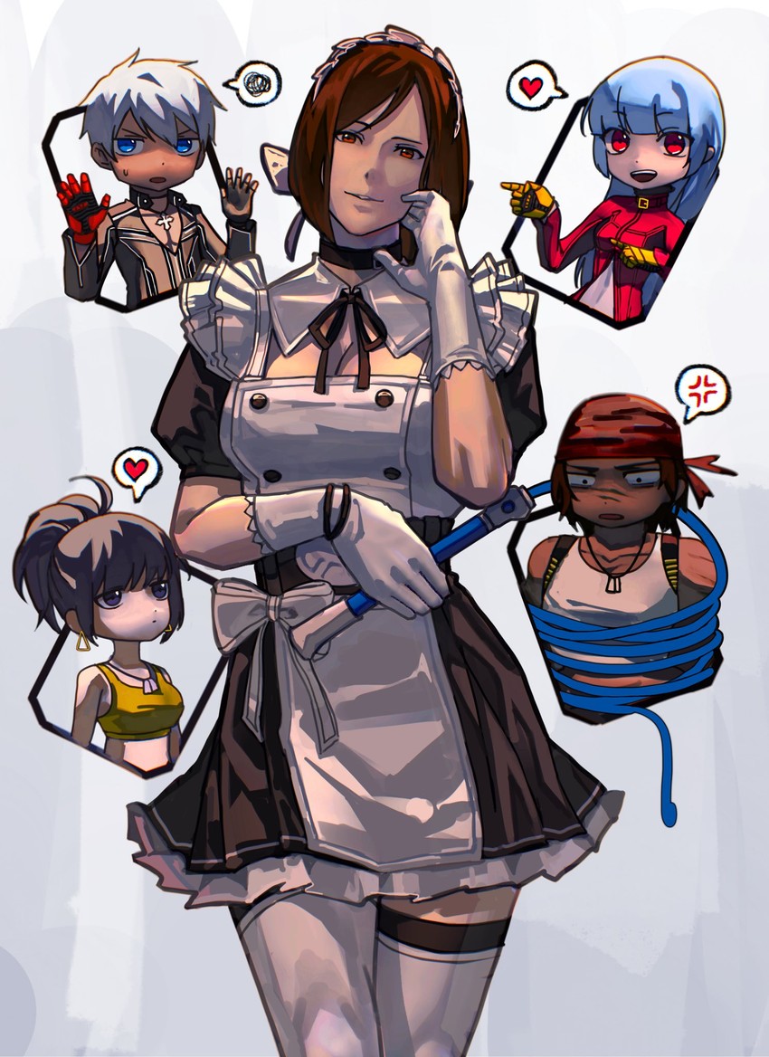 leona heidern, kula diamond, k', whip, and ralf jones (the king of fighters and 3 more) drawn by syachiiro