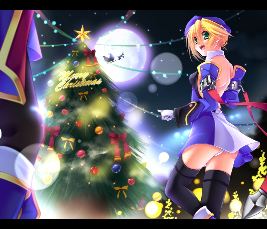noel vermillion, santa claus, and jin kisaragi (blazblue) drawn by sayo_wini
