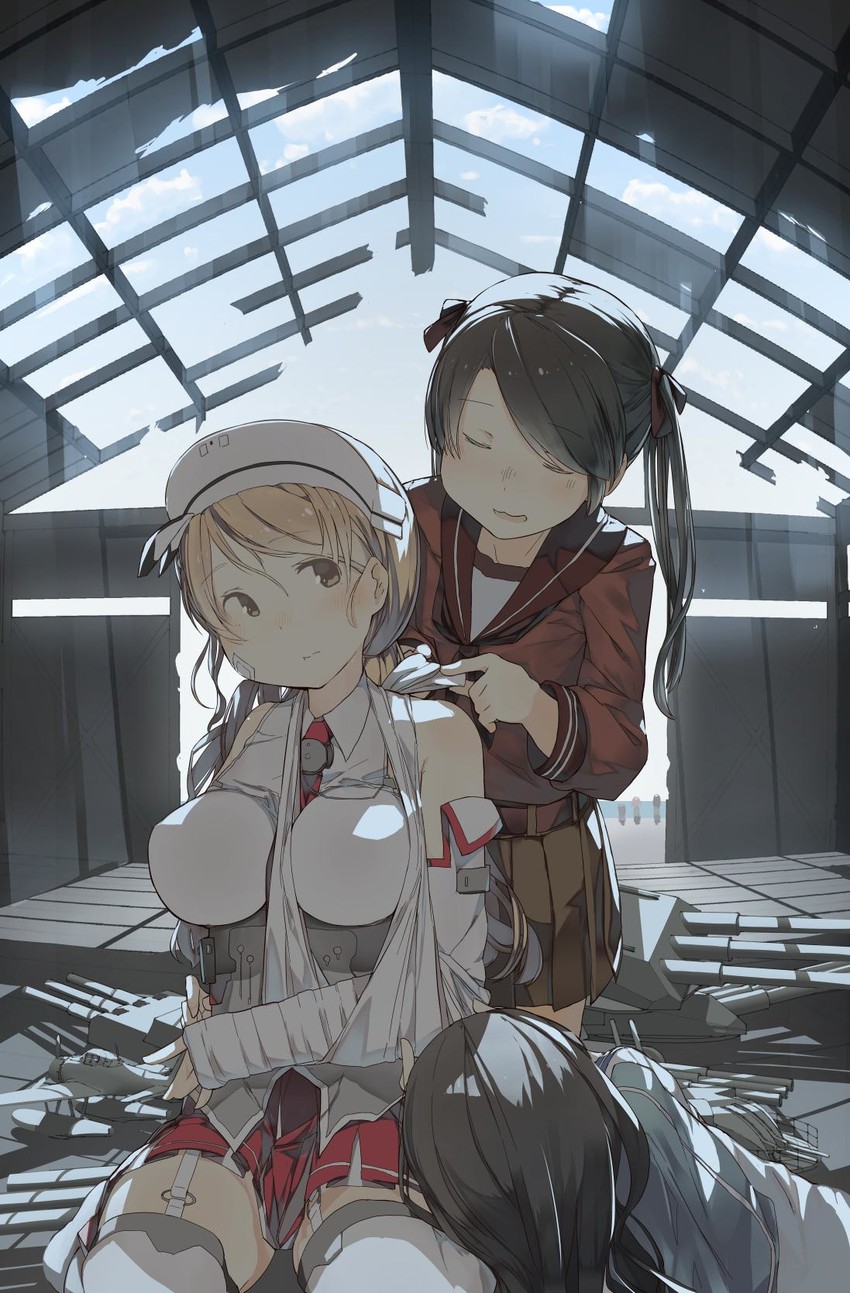 hatsuyuki, mikuma, and littorio (kantai collection) drawn by fuu_fuu