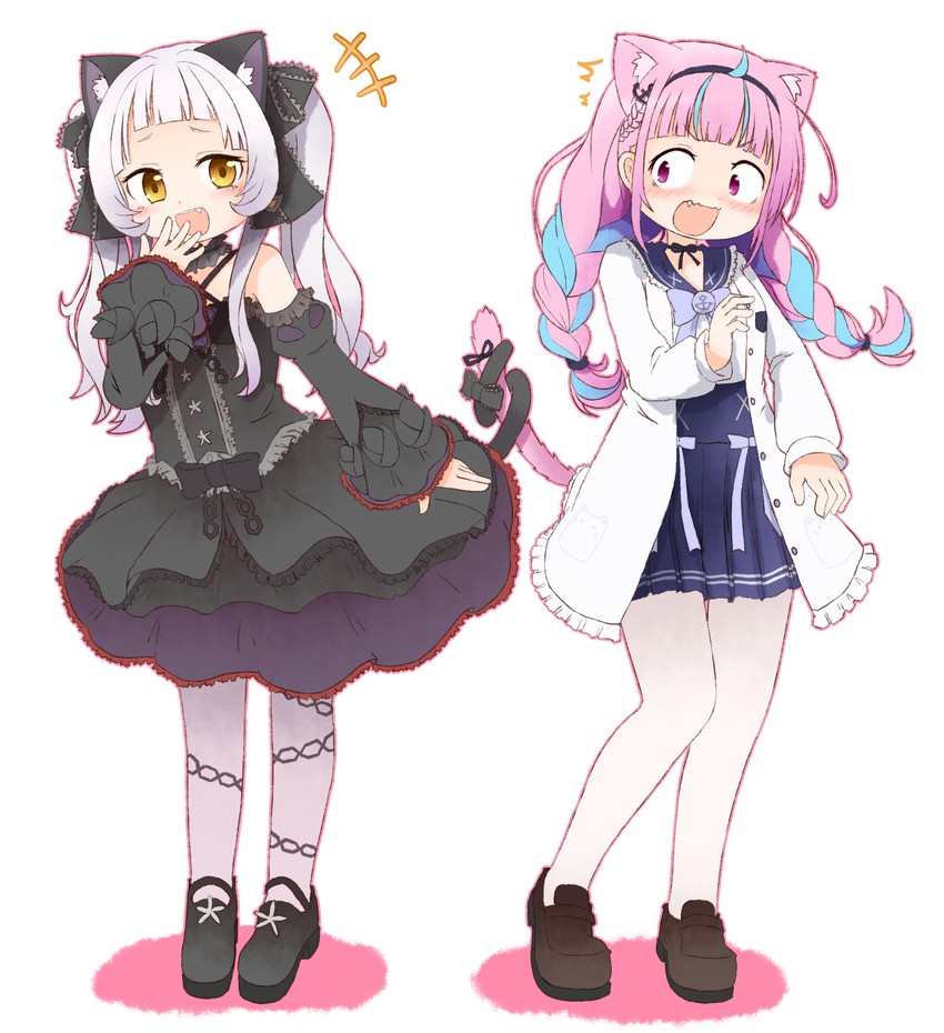 minato aqua and murasaki shion (hololive) drawn by tonton_(tonz159)