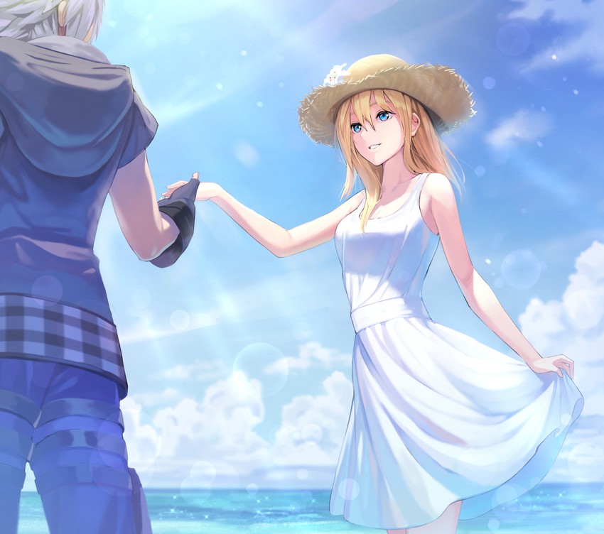 riku and namine (kingdom hearts and 1 more) drawn by gogo_(detteiu_de)