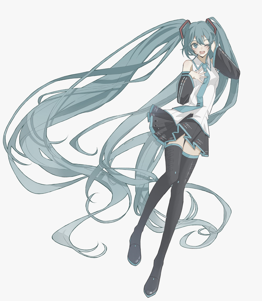 hatsune miku (vocaloid and 1 more) drawn by azuki_nako