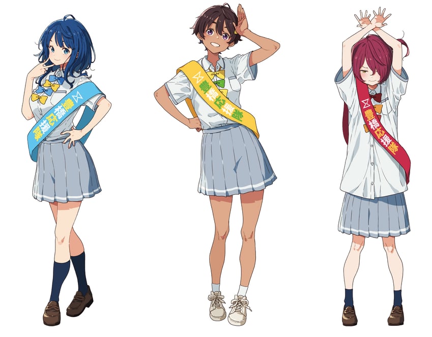 yanami anna, yakishio lemon, and komari chika (make heroine ga oo sugiru!)