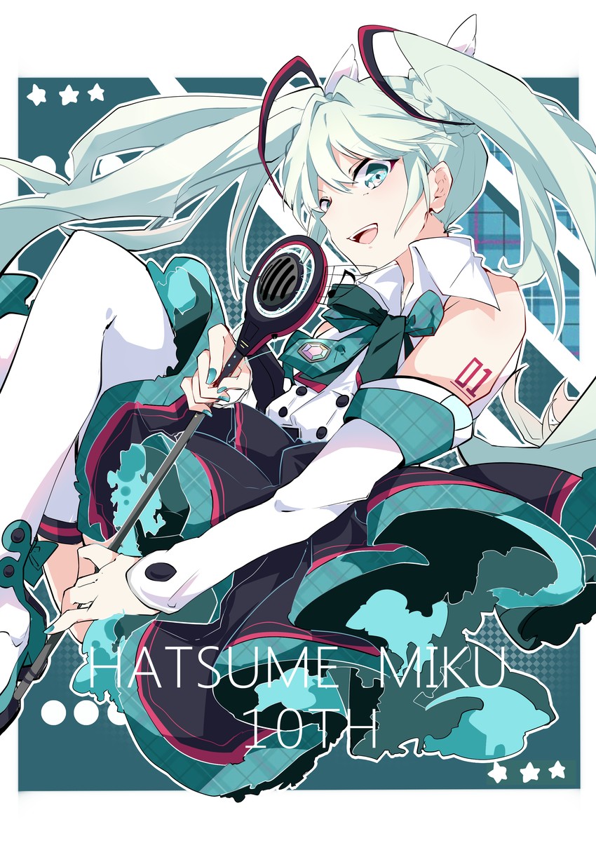 hatsune miku and magical mirai miku (vocaloid and 1 more) drawn by midou_(grk12138)
