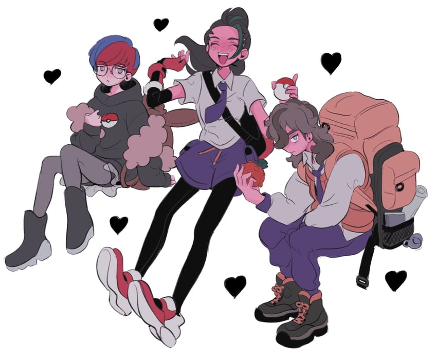 nemona, arven, and penny (pokemon and 1 more) drawn by moumuriy