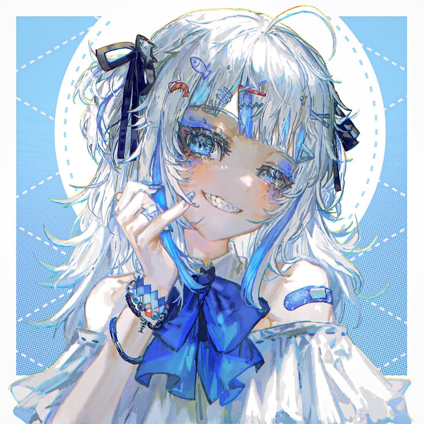 gawr gura (hololive and 1 more) drawn by quasarcake
