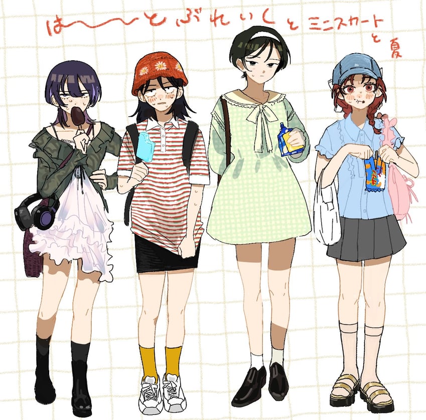hatono chihiro, kouyama rin, fujii ayame, and uchida momo (futsuu no keion-bu) drawn by qrioic74