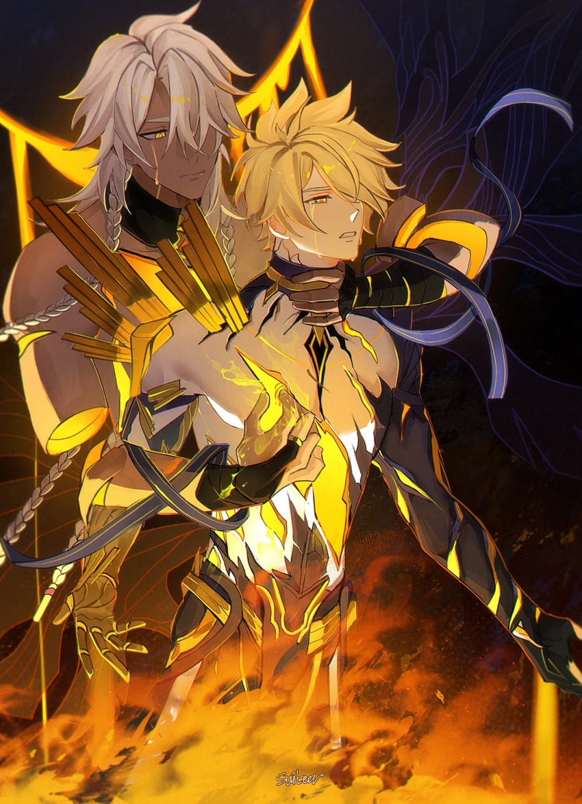 phainon and nanook (honkai and 1 more) drawn by moonya