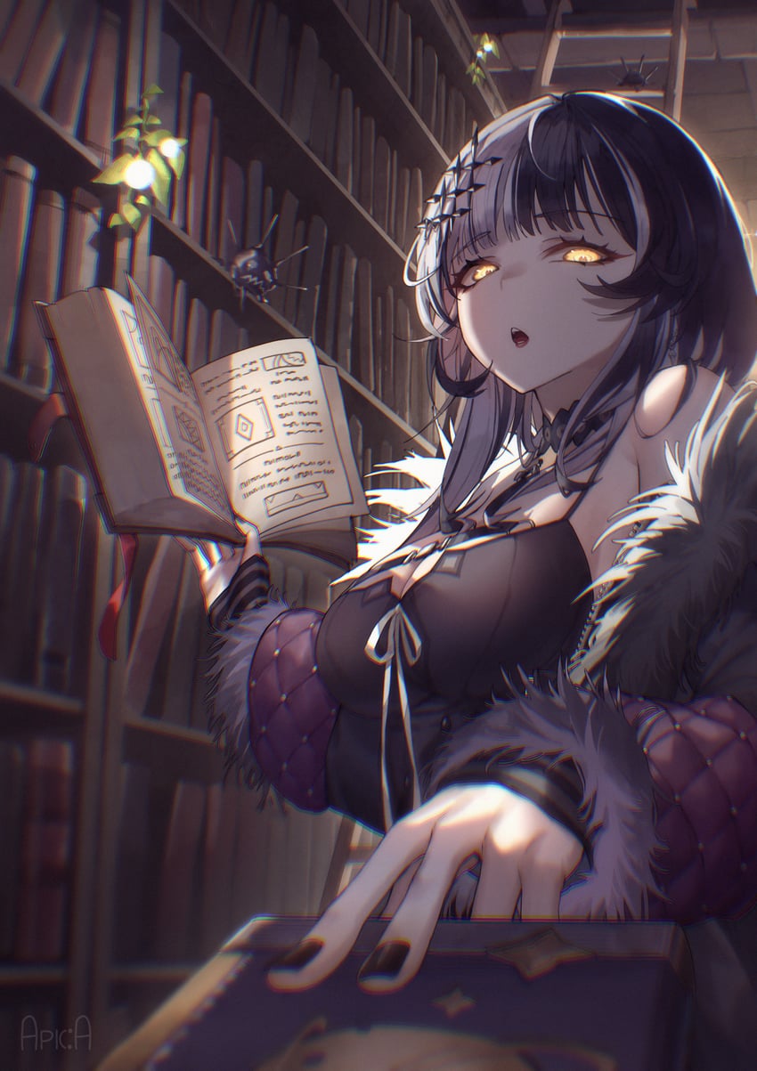 shiori novella and yorick (hololive and 1 more) drawn by arupaoka