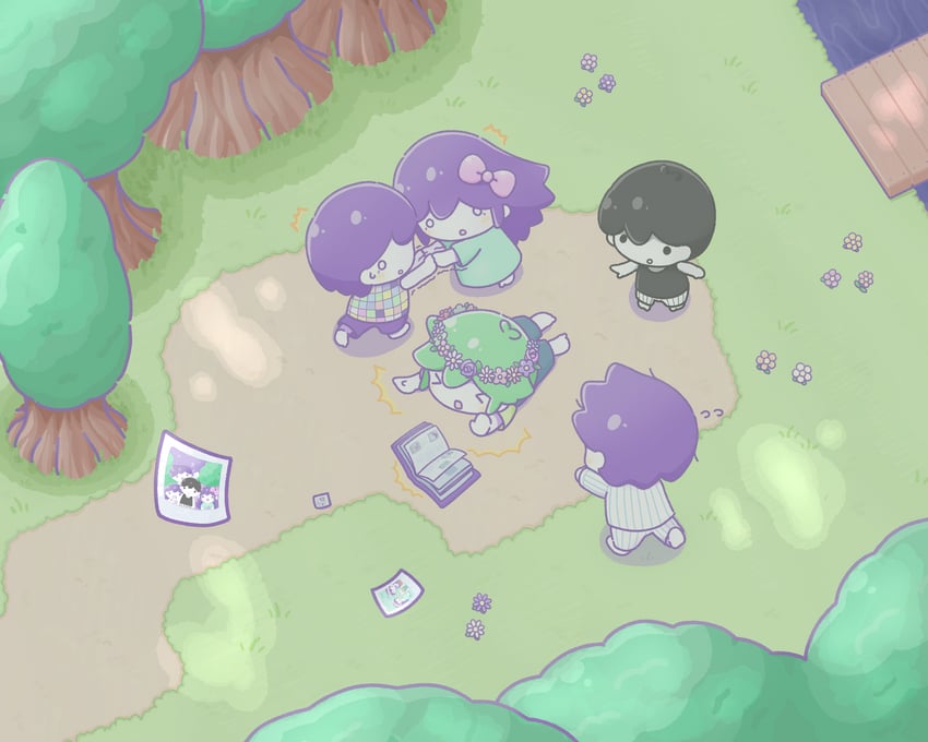 omori, basil, aubrey, kel, and hero (omori) drawn by wafu_(wafu39080)