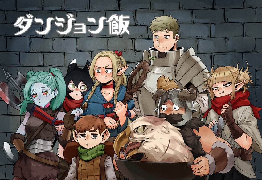 marcille donato, toga himiko, laios touden, senshi, rebecca, and 2 more (boku no hero academia and 3 more) drawn by unusualpie