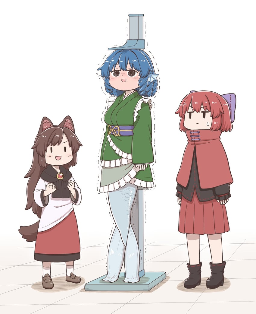 imaizumi kagerou, sekibanki, and wakasagihime (touhou) drawn by poronegi